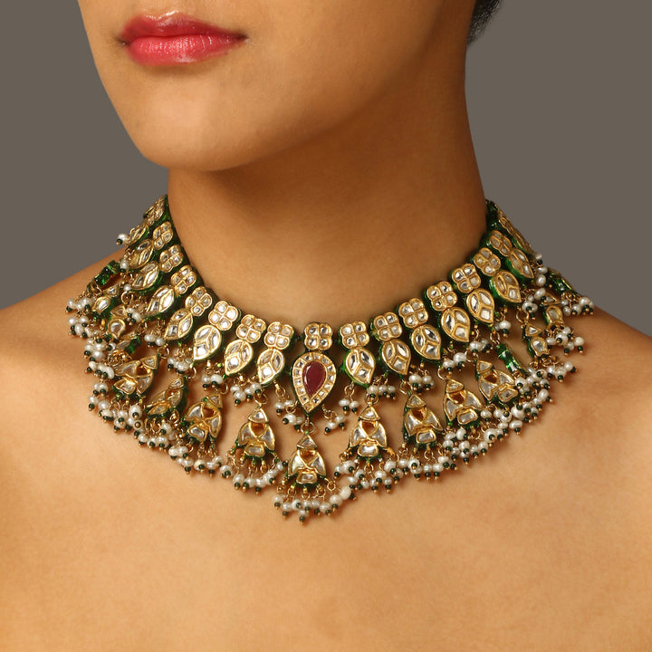 Maitreyi Pearl and Polki Necklace Set