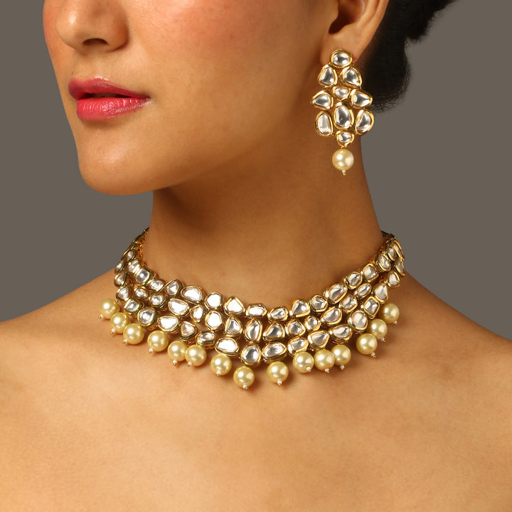 Bhuvi Polki Necklace Set