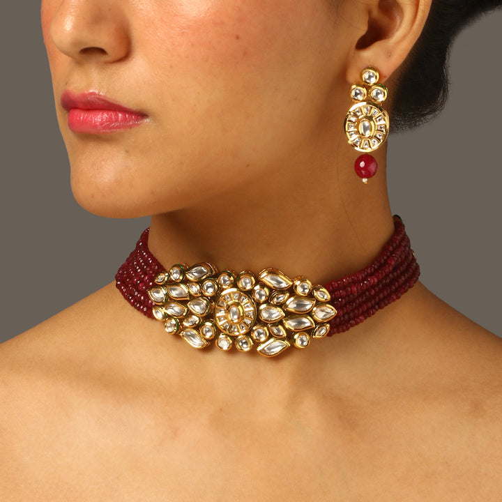 Saachi Ruby Polki Choker Set