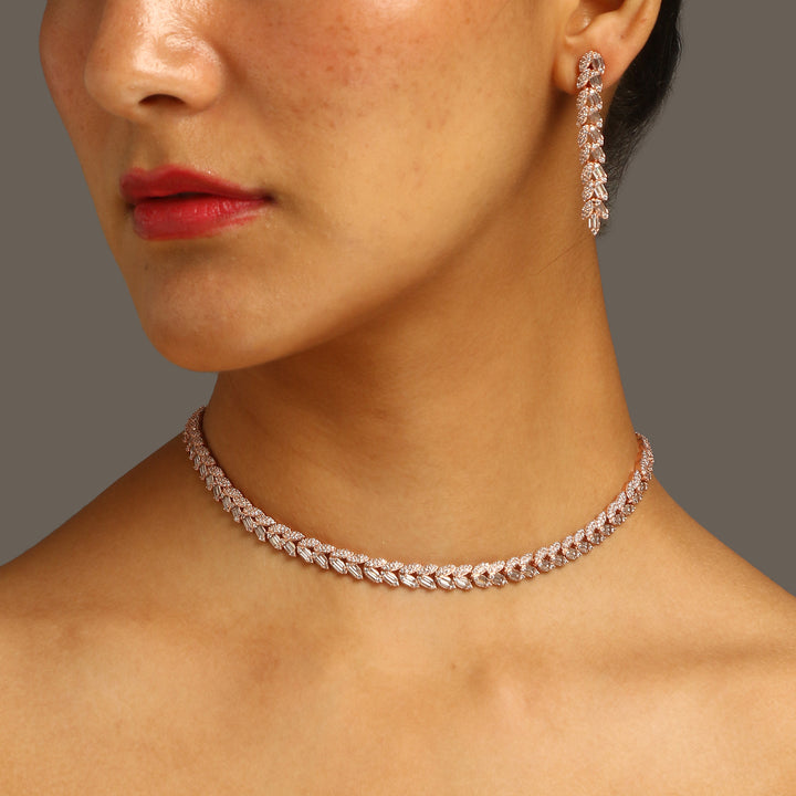 Iris Rose Gold Diamond Choker Set