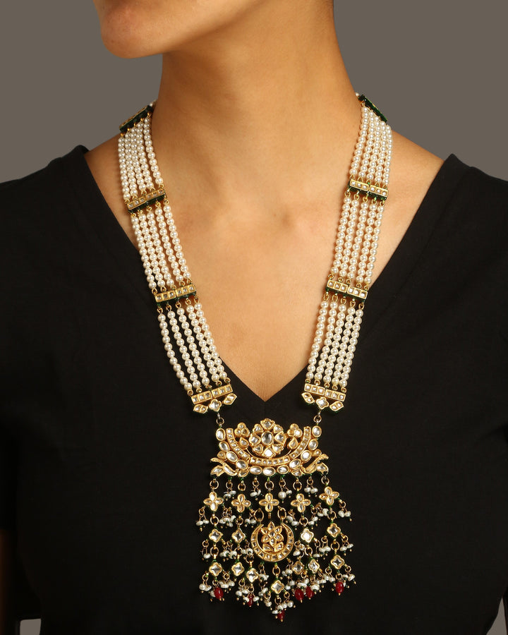 Lakshita Pearl and Polki Necklace Set