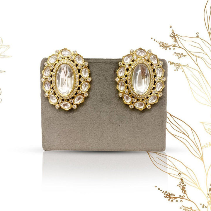 Alma Oval Polki Studs