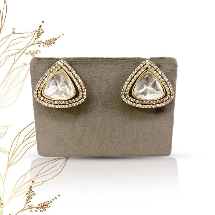 Naira Triangle Polki Studs