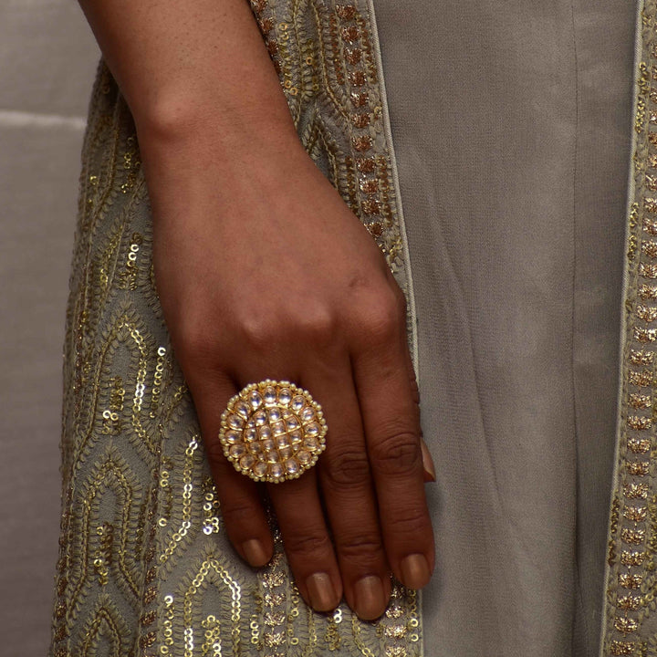 House of MISU in Noor Polki and Pearl Ring