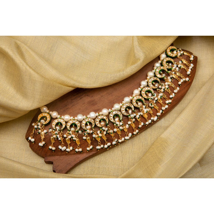 Rabhya Polki and Pearl Necklace Set