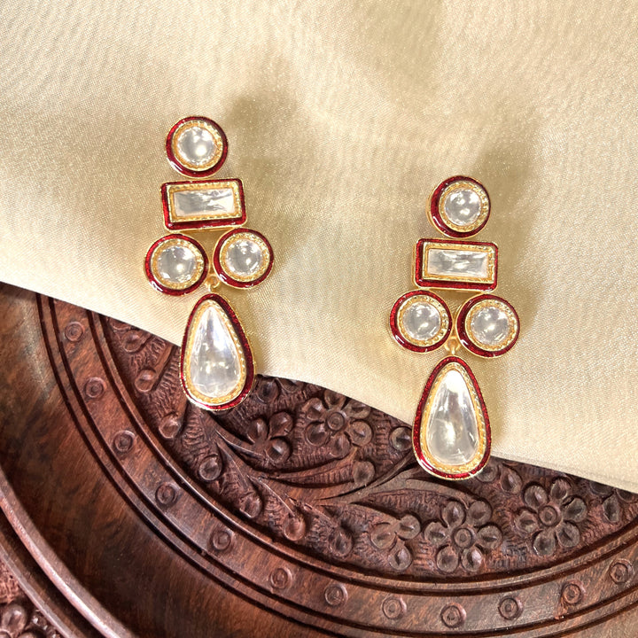 Mahi Enamel Polki Earrings