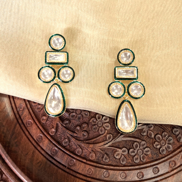 Mahi Enamel Polki Earrings