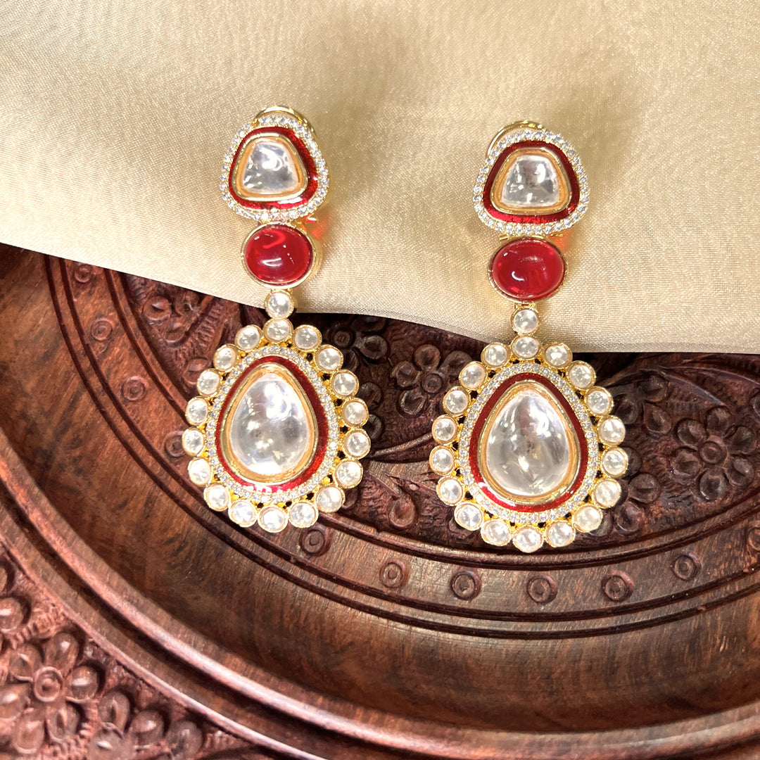 Makshi Enamel Polki Earrings