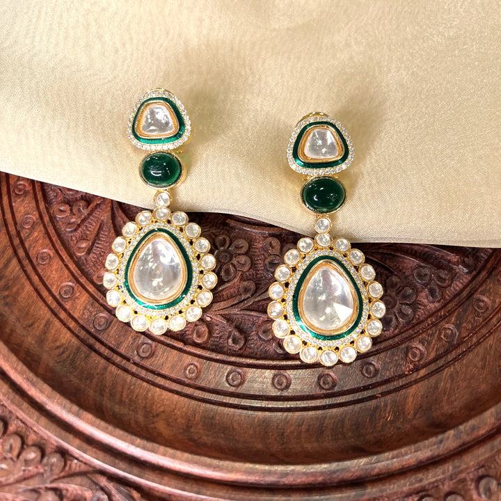 Makshi Enamel Polki Earrings