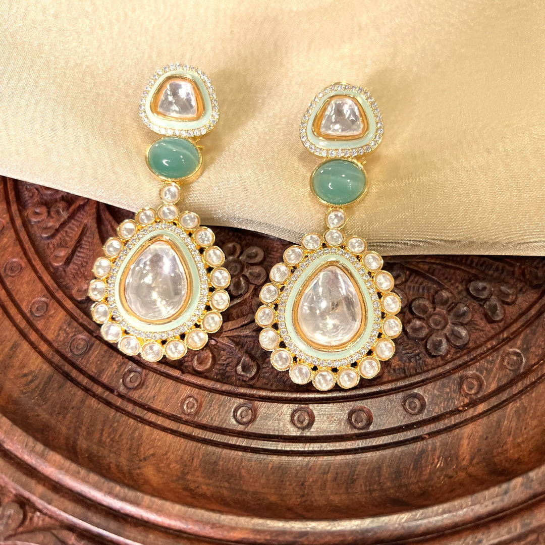 Makshi Enamel Polki Earrings