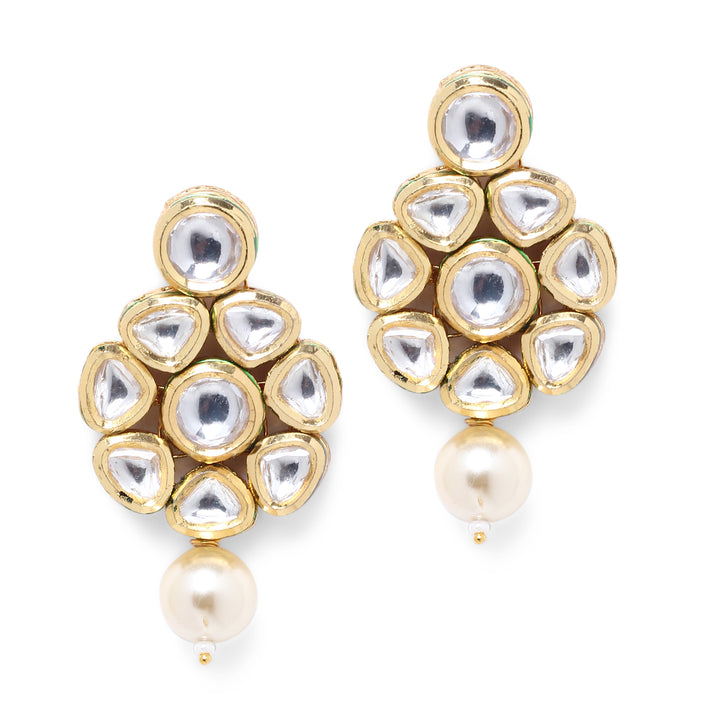 Eshal Kundan Pearl Earrings