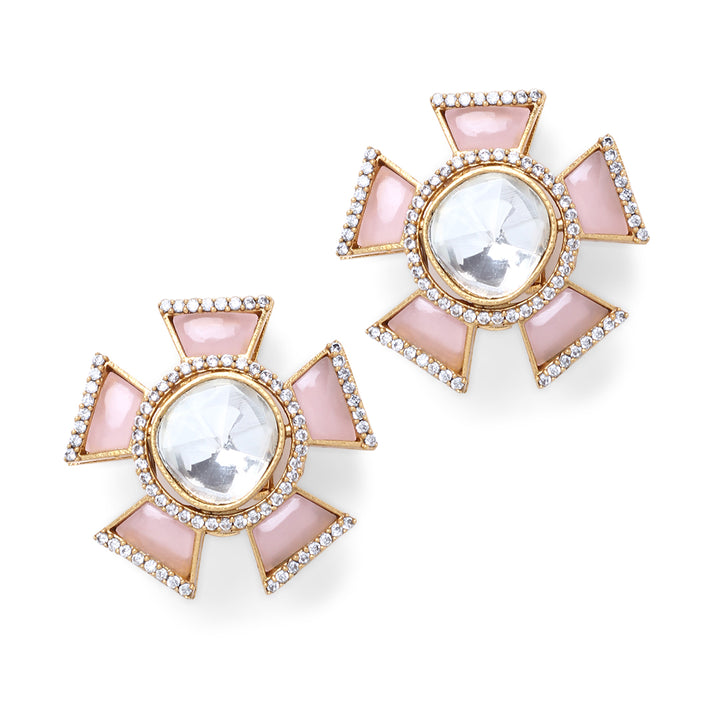 Aarvi Pink Polki Studs