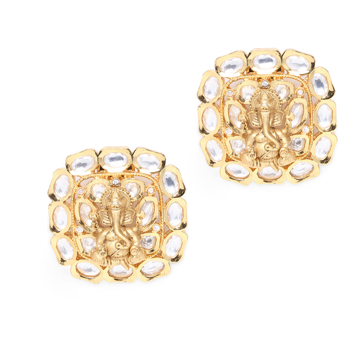 Ishya Temple Polki  Studs