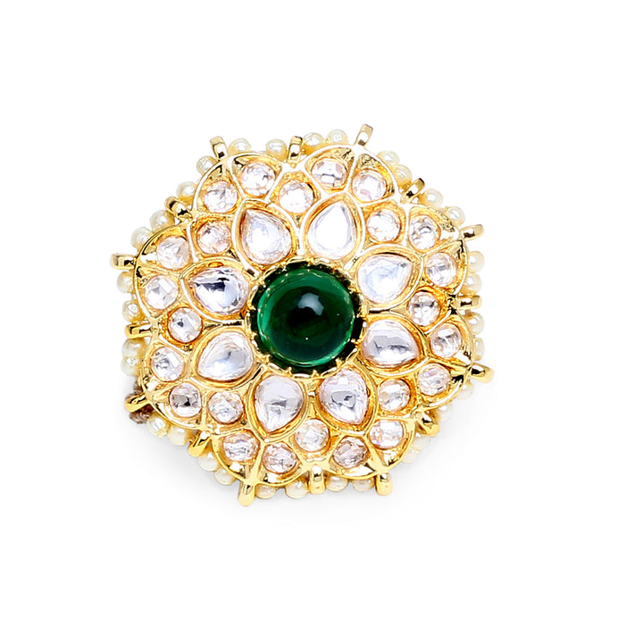 House of MISU in Aniya Emerald Polki Ring