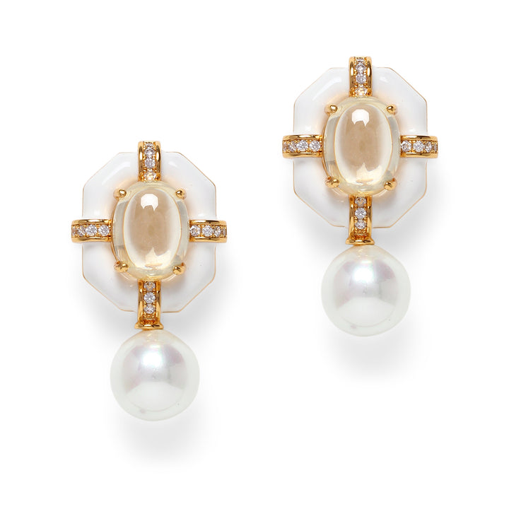 Claire Enamel Pearl Studs