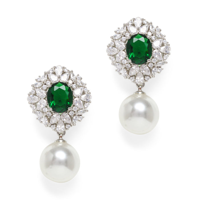 Eileen Diamond Pearl Earrings