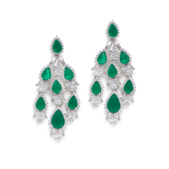 Carrie Diamond and Emrald Green Earrings