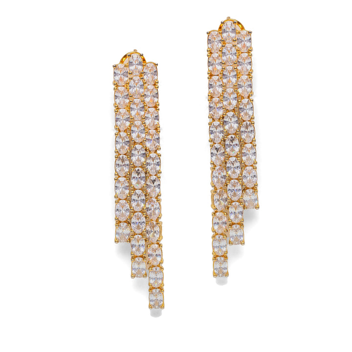 Jina Gold Plated Diamond Earrings