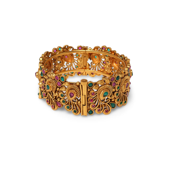 Aashirya Red and Green Traditional Kada