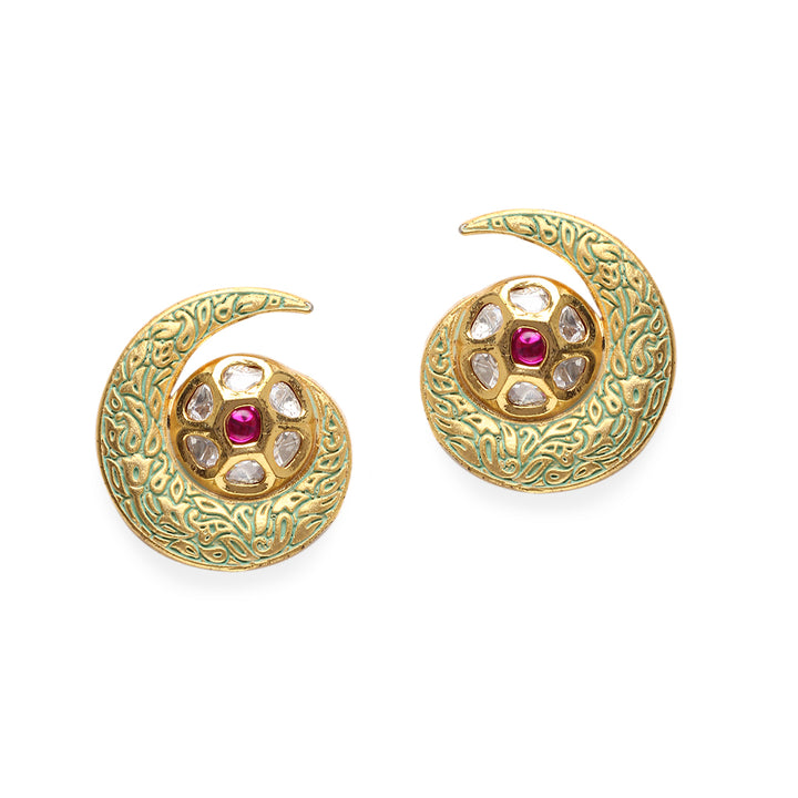 Zaida Meenakari Polki Studs