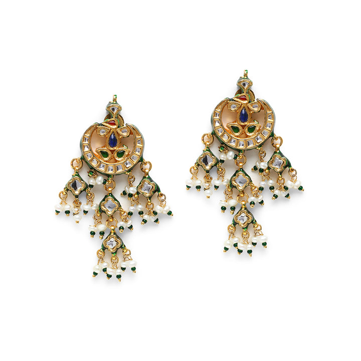 Mayur Polki and Pearl Earrings