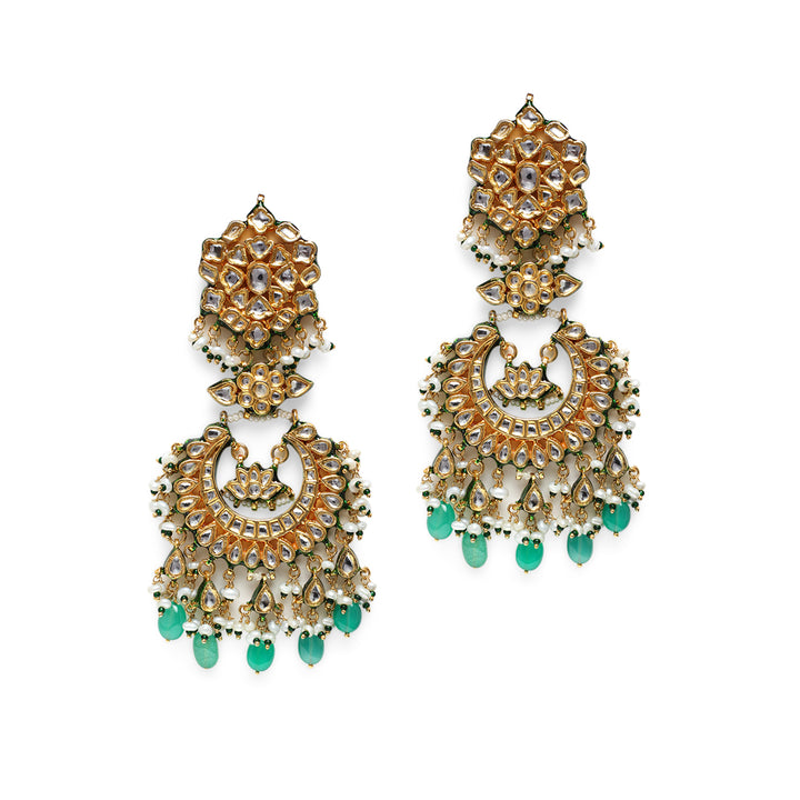 Mannat Emerald Polki and Pearl Chandbali