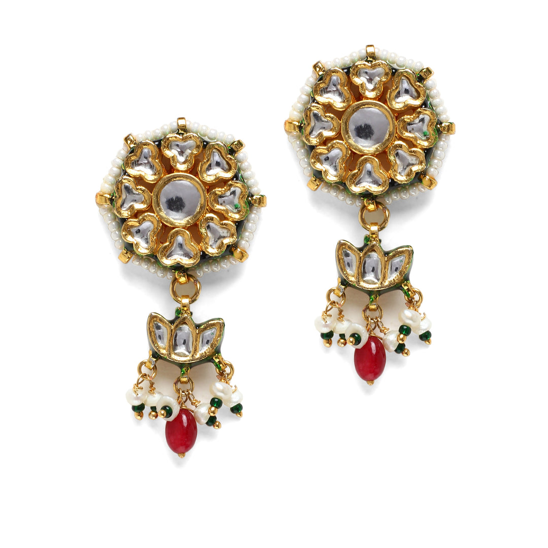 Omana Ruby Polki Earrings