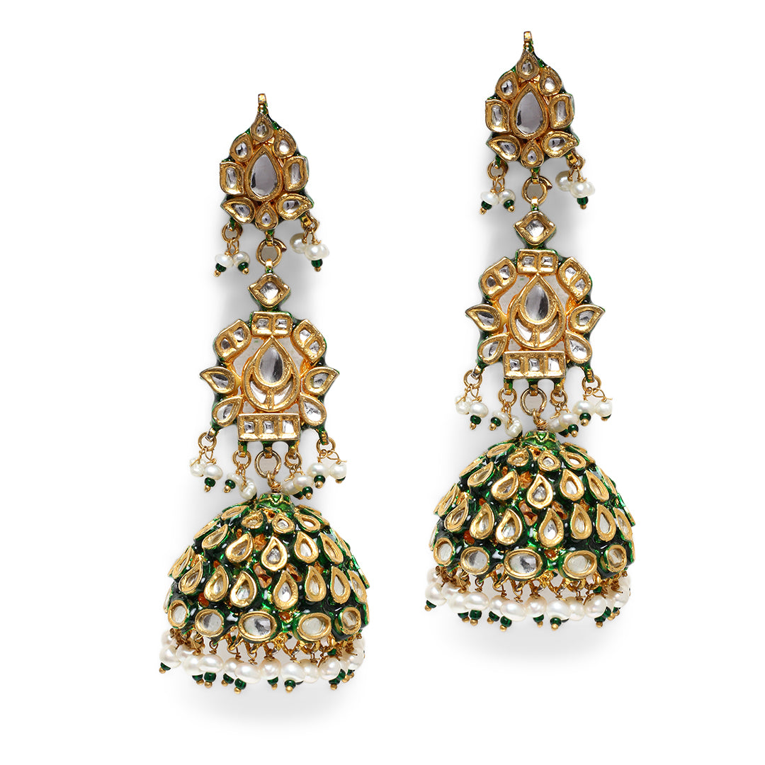 Jasmira Polki and Pearl Jhumkas