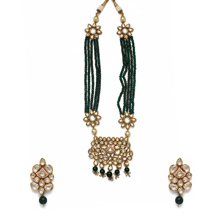 Taral Emerald Polki Necklace Set