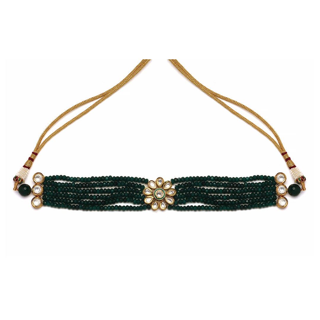 Tanavi Emerald Polki Choker Set