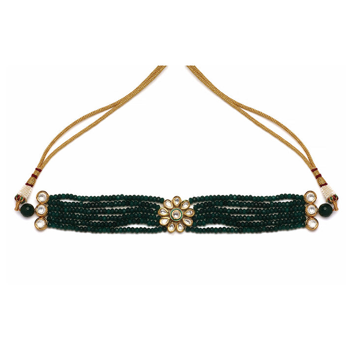 Tanavi Emerald Polki Choker Set