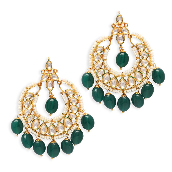 Tanisha Emerald Polki Chandbali