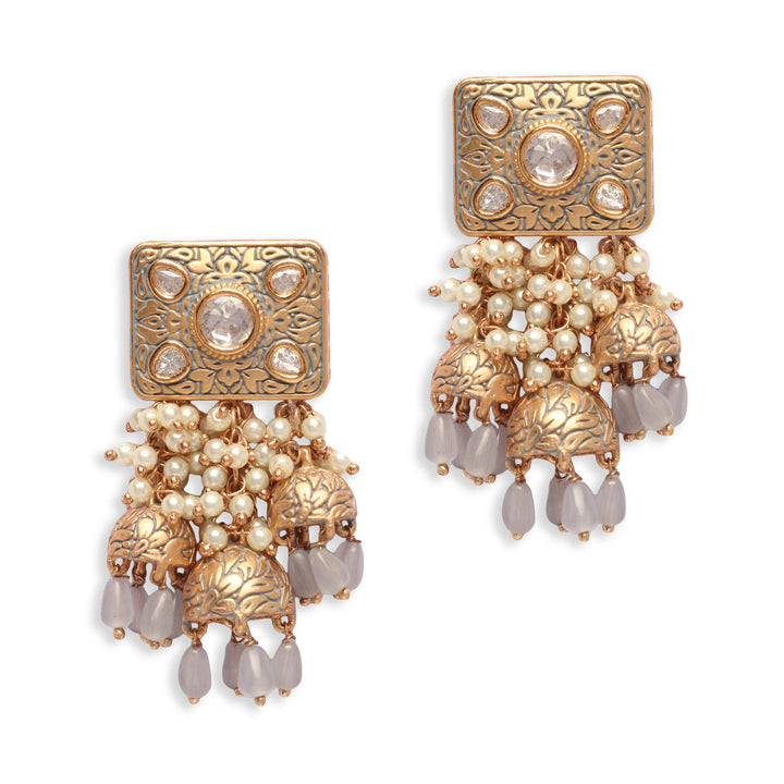 Anokhi Grey Enamel Earrings