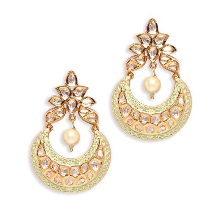 Dipali Enamel Polki Earrings