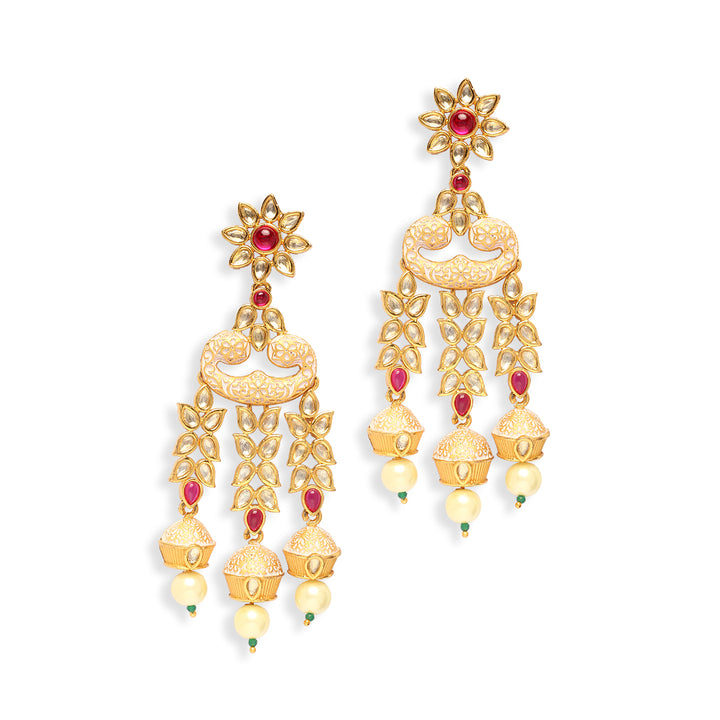 Drishya Pink Enamel Earrings