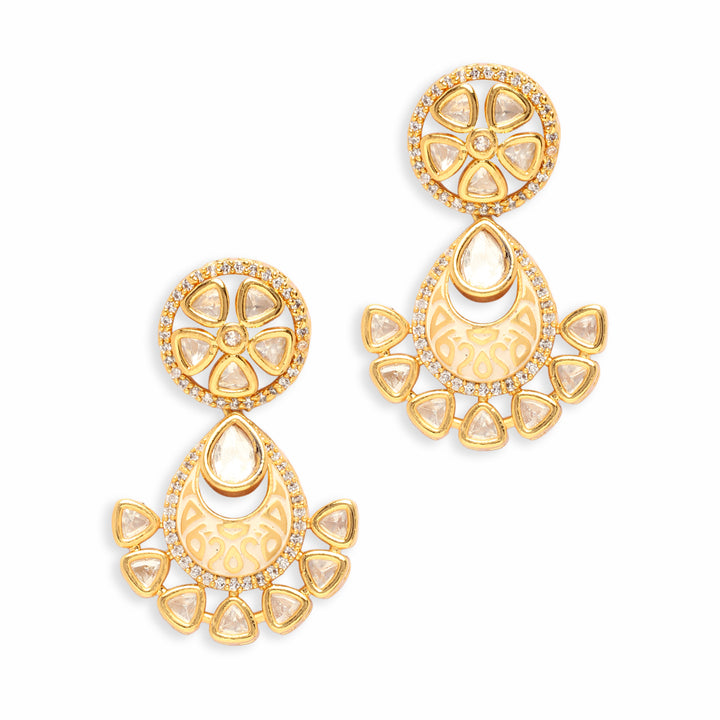 Urwah Enamel Polki Earrings