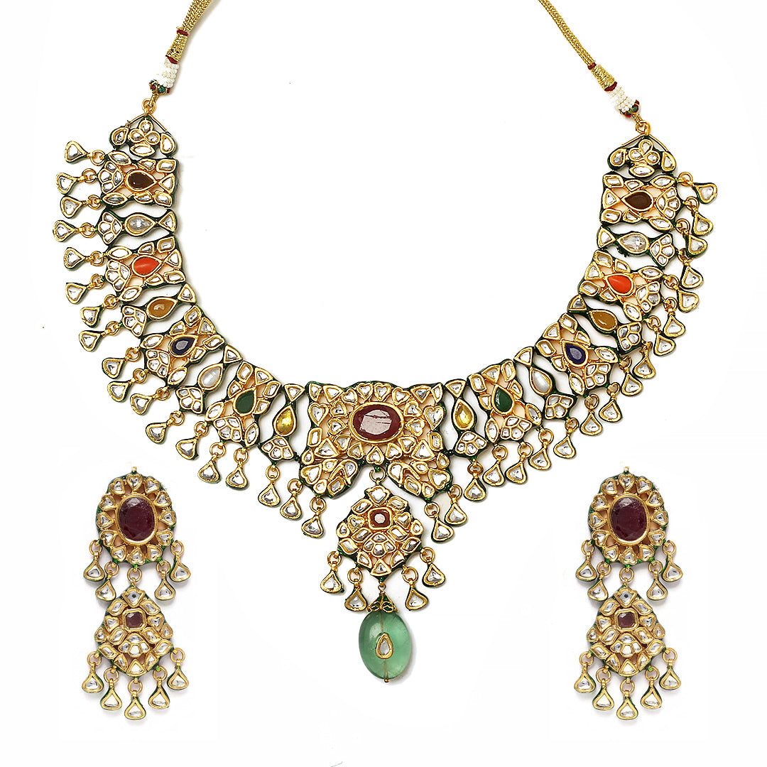 House of MISU in Devina Navratan Necklace Set