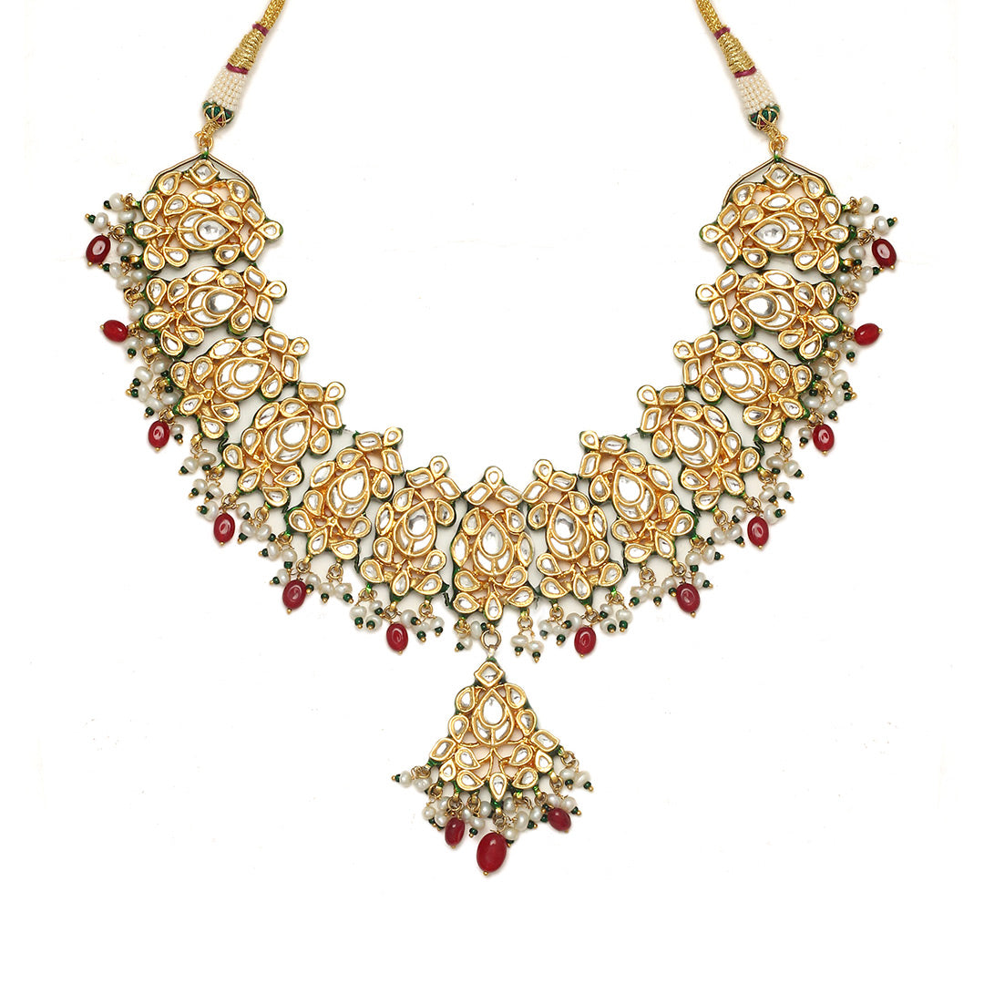 Aabha Polki and Ruby Necklace Set