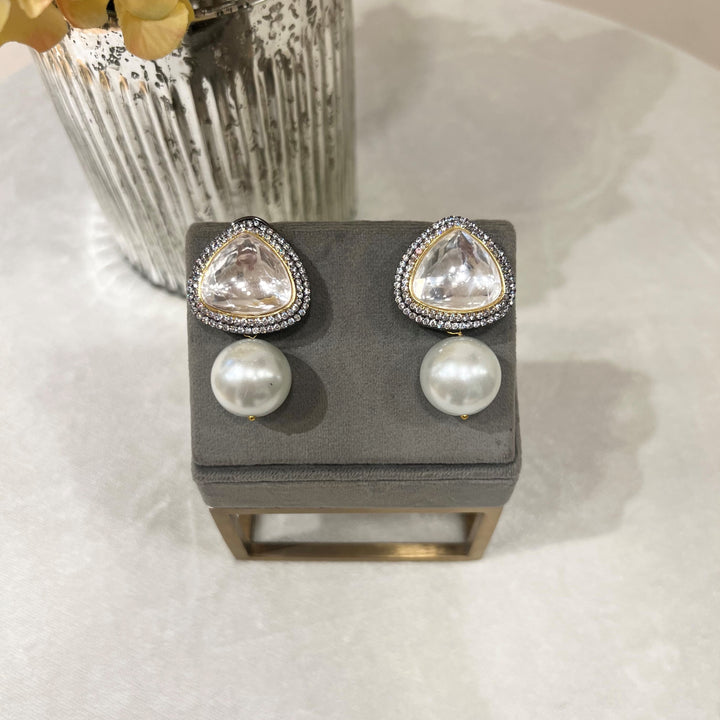 Leasha Victorian Polki and Pearl Studs