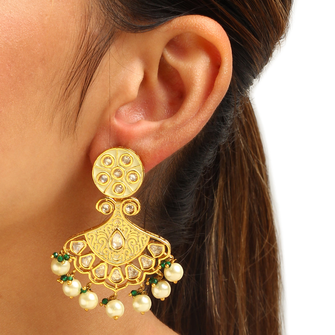 Aruna Mint Green Enamel Earrings