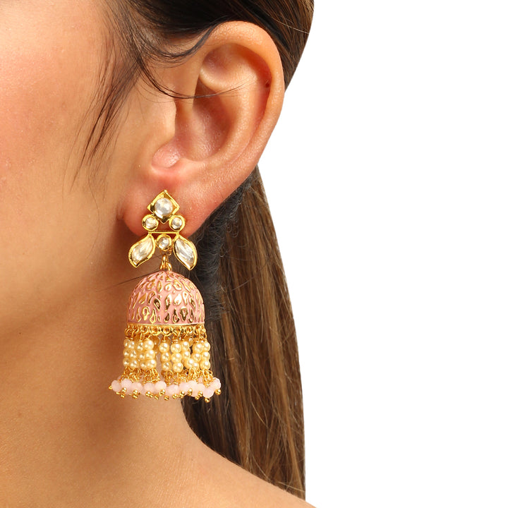 Yameena Enamel Jhumkis