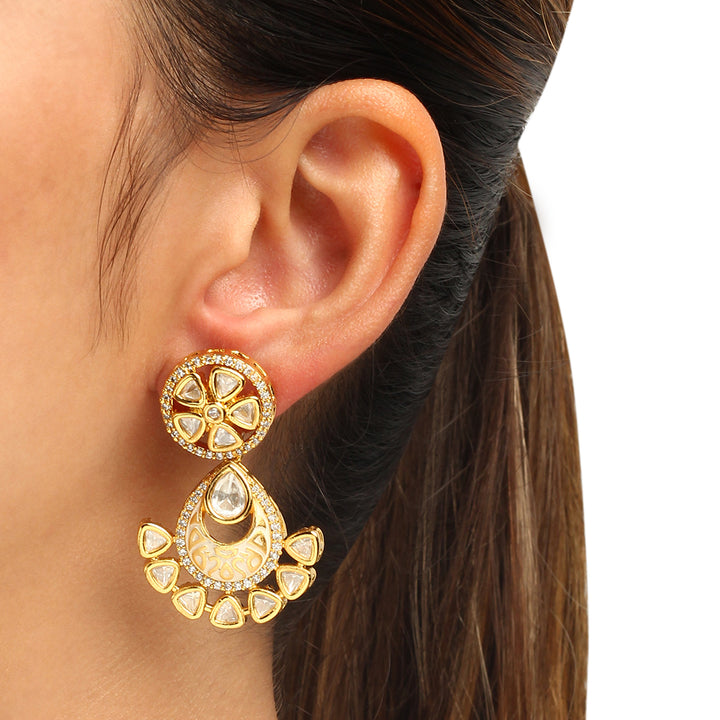 Urwah Enamel Polki Earrings