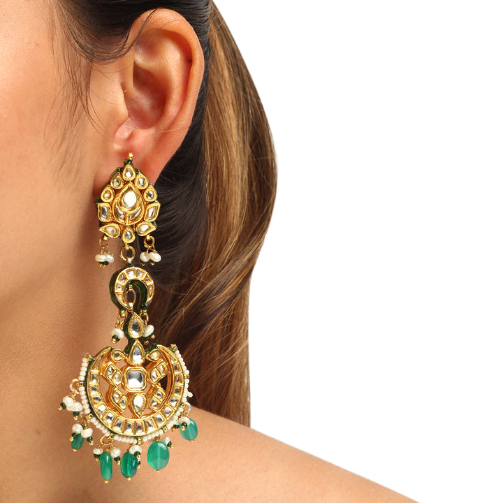 Dinayah Emerald Polki Earrings