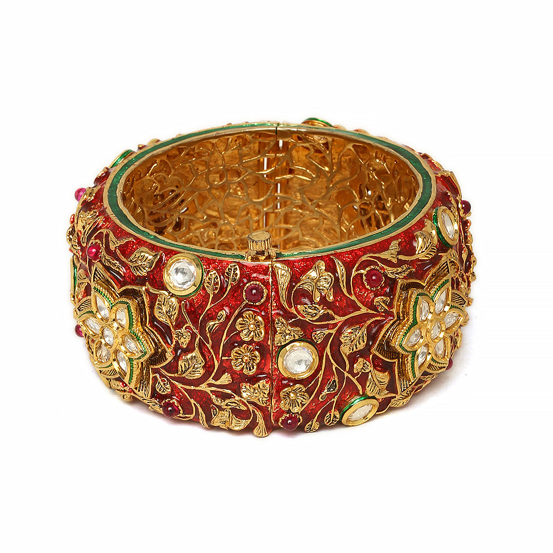 Himaya Red Enamel Kada