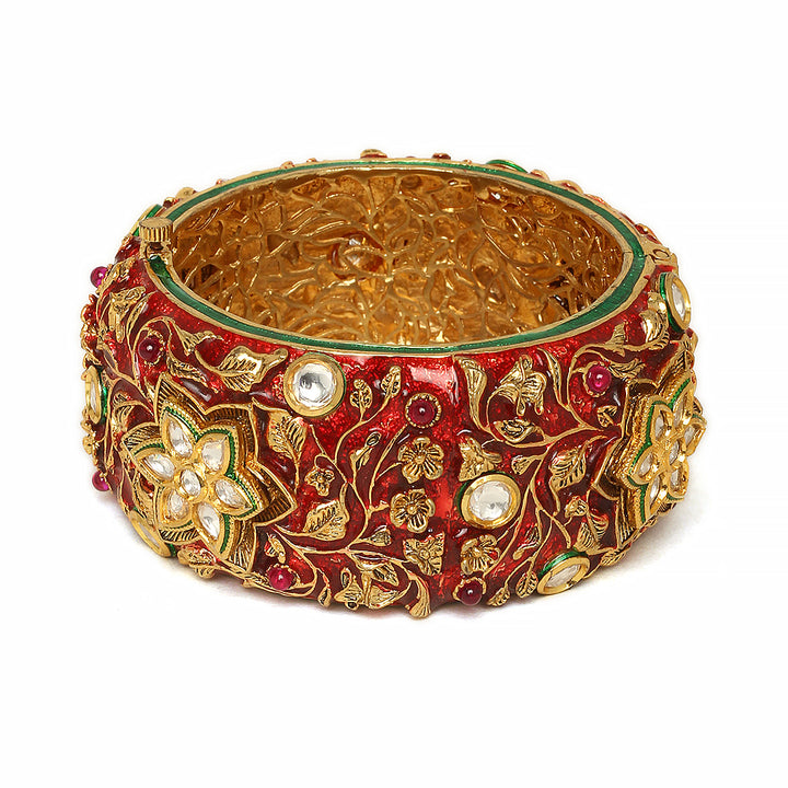 Himaya Red Enamel Kada