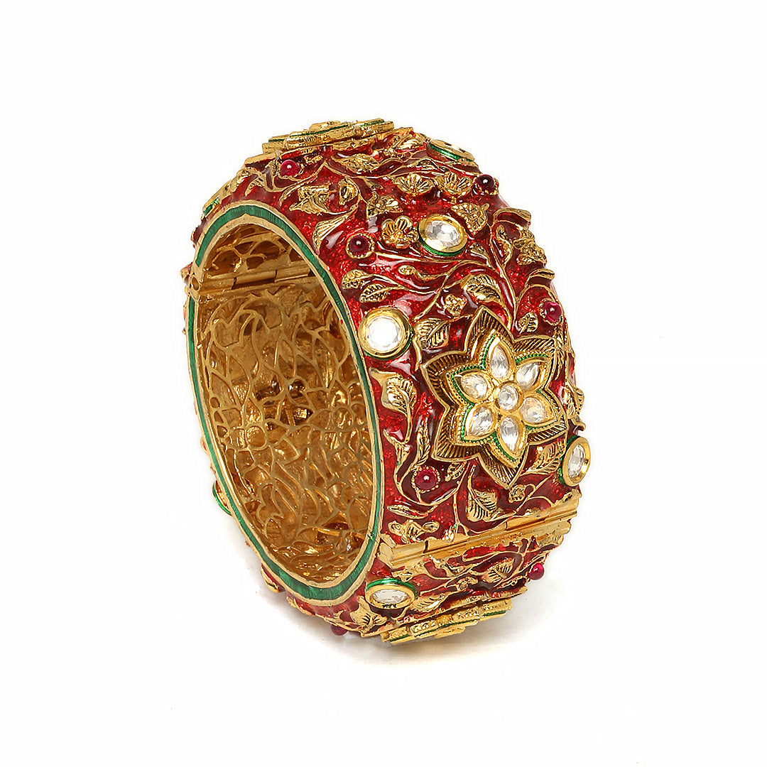 Himaya Red Enamel Kada