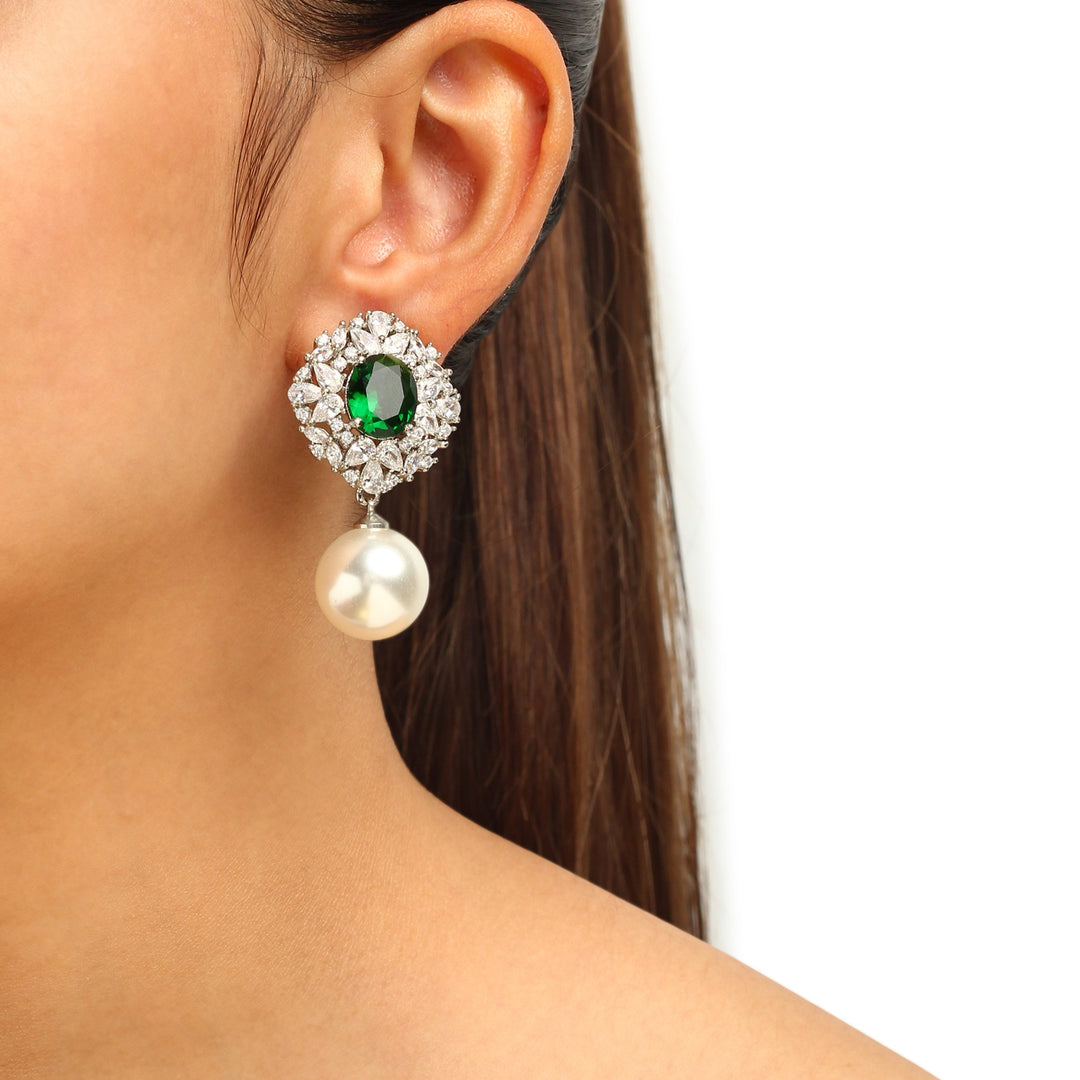 Eileen Diamond Pearl Earrings