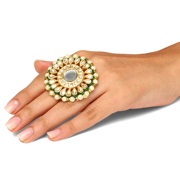 Tisha Mirror Polki Ring