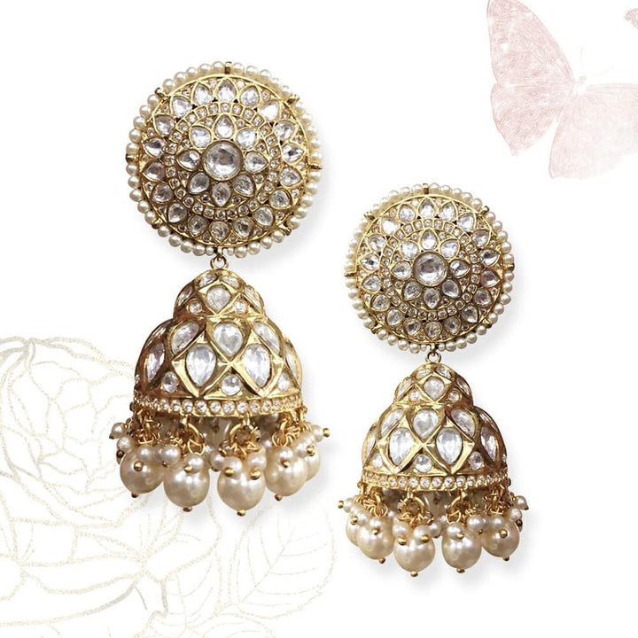House of MISU in Ezzah Polki and Pearl Jhumkas